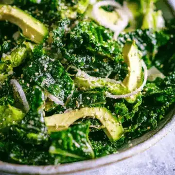 Kale and Romaine Salad with Avocado and Sesame Salt