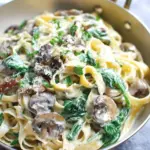 Spinach Mushroom Fettuccine Alfredo
