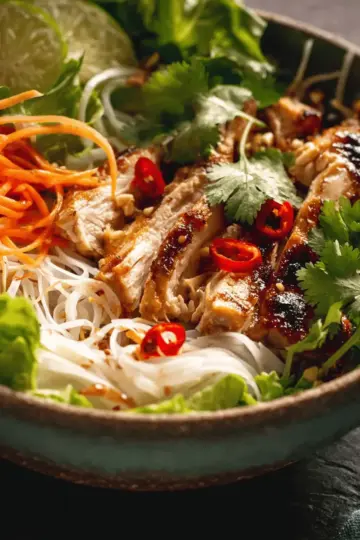 Vietnamese Noodles with Lemongrass Chicken