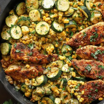 Garlic Butter Chicken with Zucchini and Corn - One-Pan, 30-Minute Meal
