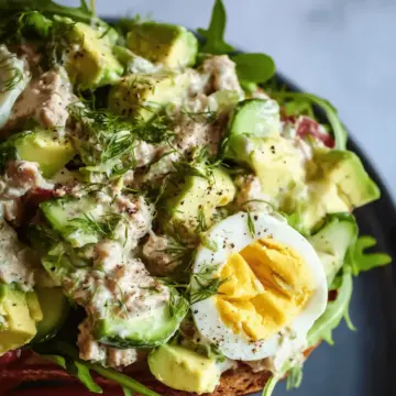 No-Mayo, High-Protein Tuna Salad with Greek Yogurt & Avocado