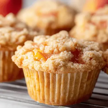 Peach Cobbler Muffins (with Fresh or Canned Peaches)