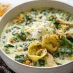 Creamy Chicken Spinach Tortellini Soup
