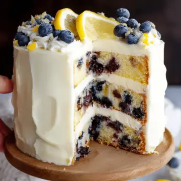 Lemon Blueberry Cake with Lemon Cream Cheese Buttercream