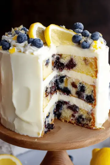 Lemon Blueberry Cake with Lemon Cream Cheese Buttercream
