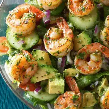 Garlic Lime Roasted Shrimp Salad