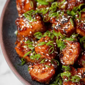 Crispy Honey Garlic Salmon Bites