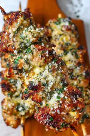 Garlic Parmesan Chicken Skewers