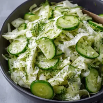 Green Cabbage Cucumber Salad with Herbs