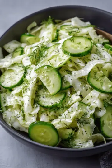Green Cabbage Cucumber Salad with Herbs
