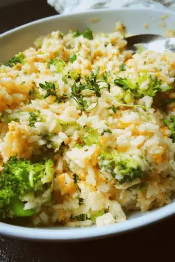 Easy Cheesy Rice and Broccoli