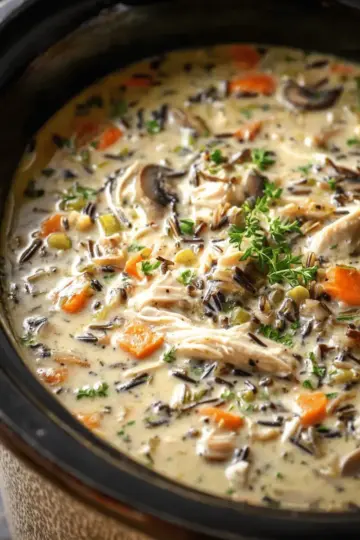 Slow Cooker Chicken and Wild Rice Soup