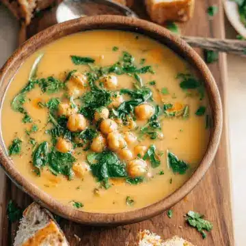 Vegan Garlic Chickpea Soup (Blended)