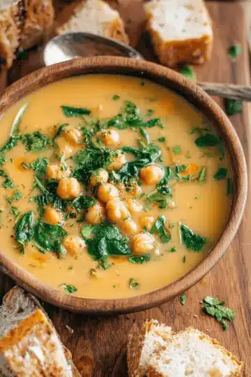Vegan Garlic Chickpea Soup (Blended)