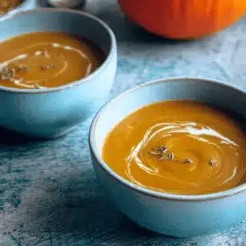 Spiced butternut squash and sweet potato soup - vegan