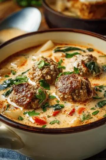 Creamy Italian Meatball Soup