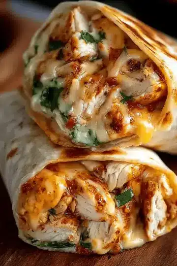 Cheesy Garlic Chicken Wraps