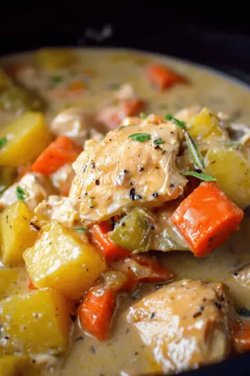 Slow Cooker White Wine Chicken Stew