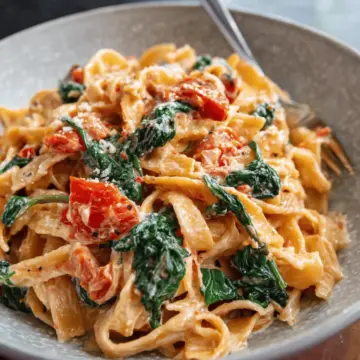 Creamy Tomato and Spinach Pasta