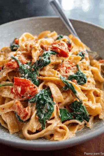 Creamy Tomato and Spinach Pasta