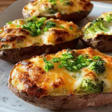 Twice Baked Potatoes with Broccoli & Cheddar