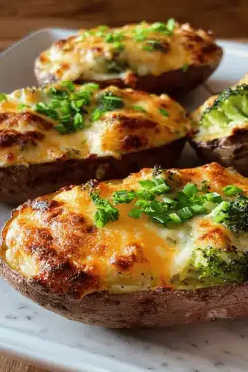 Twice Baked Potatoes with Broccoli & Cheddar