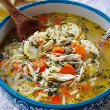 Lemon Chicken-Orzo Soup