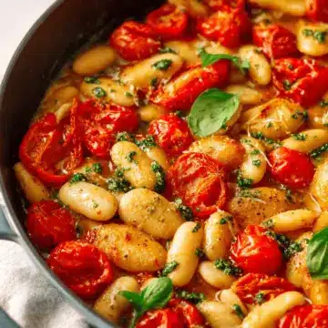 Vegan Butter Beans (with Tomato and Pesto)