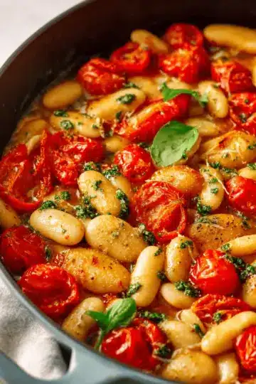 Vegan Butter Beans (with Tomato and Pesto)