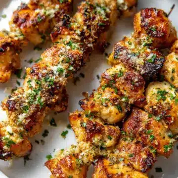 Garlic Parmesan Chicken Skewers
