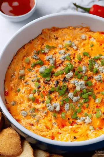 Easy Shortcut Buffalo Chicken Dip with Rotisserie Chicken