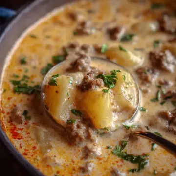 Cheesy Beef and Potato Soup