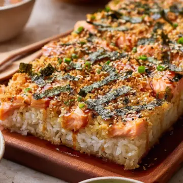 Easy Salmon Sushi Bake