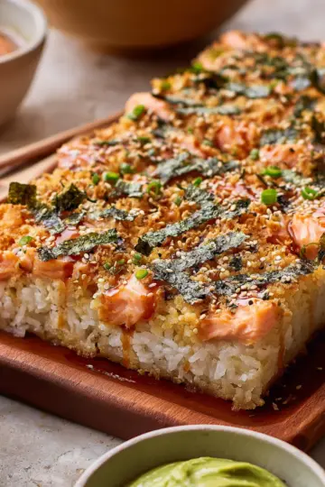 Easy Salmon Sushi Bake