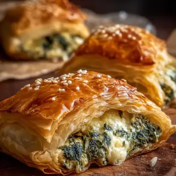 Cheese and Spinach Stuffed Pastry