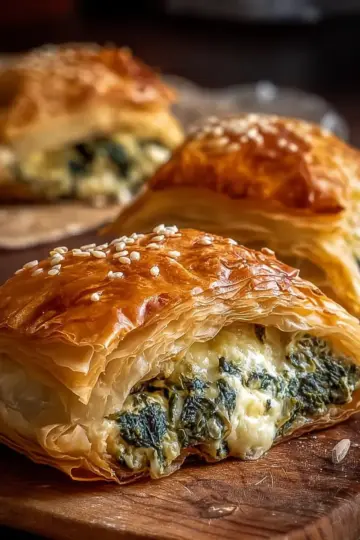 Cheese and Spinach Stuffed Pastry