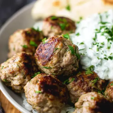 Greek Turkey Meatballs & Tzatziki