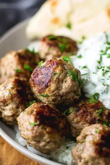 Greek Turkey Meatballs & Tzatziki