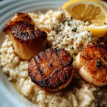 Seared Scallops and Lemon Parmesan Risotto