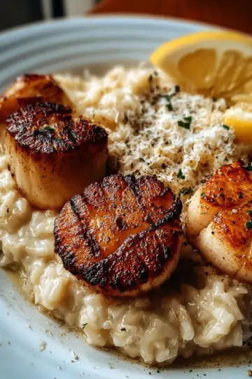 Seared Scallops and Lemon Parmesan Risotto