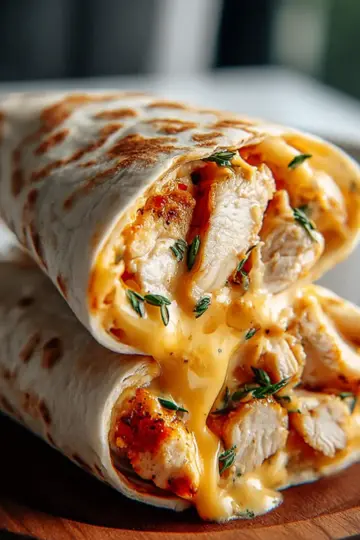 Cheesy Garlic Chicken Wraps
