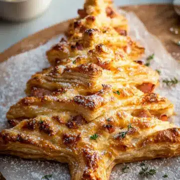 Cheesy Ham Puff Pastry Christmas Tree