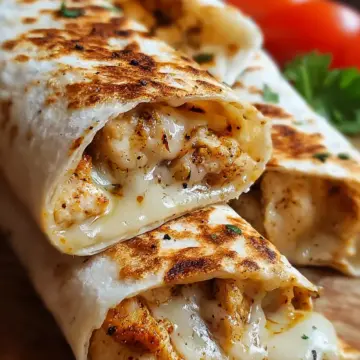 Easy Cheesy Garlic Chicken Wraps