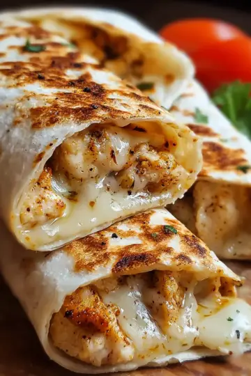 Easy Cheesy Garlic Chicken Wraps
