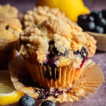 Lemon Blueberry Streusel Muffins