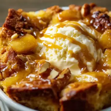 Pineapple Banana Bread Pudding