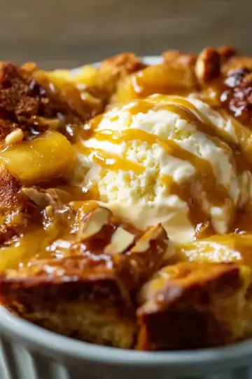 Pineapple Banana Bread Pudding