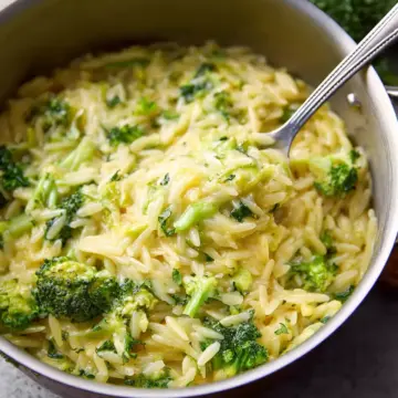 Broccoli Cheddar Orzo