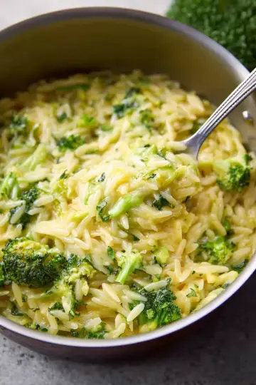 Broccoli Cheddar Orzo
