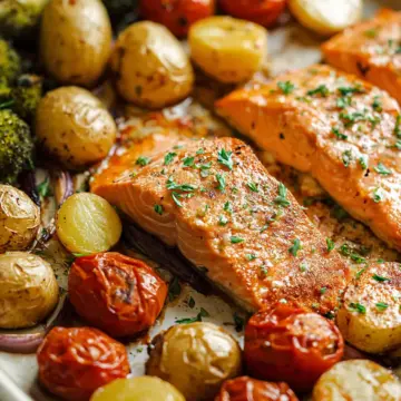 Sheet Pan Baked Salmon and Potatoes